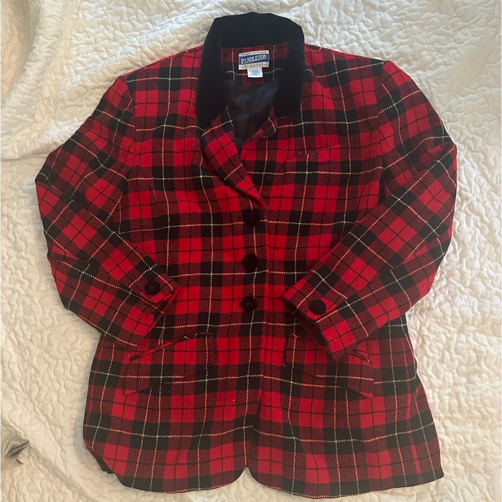 100% Wool Plaid Pendelton Blazer